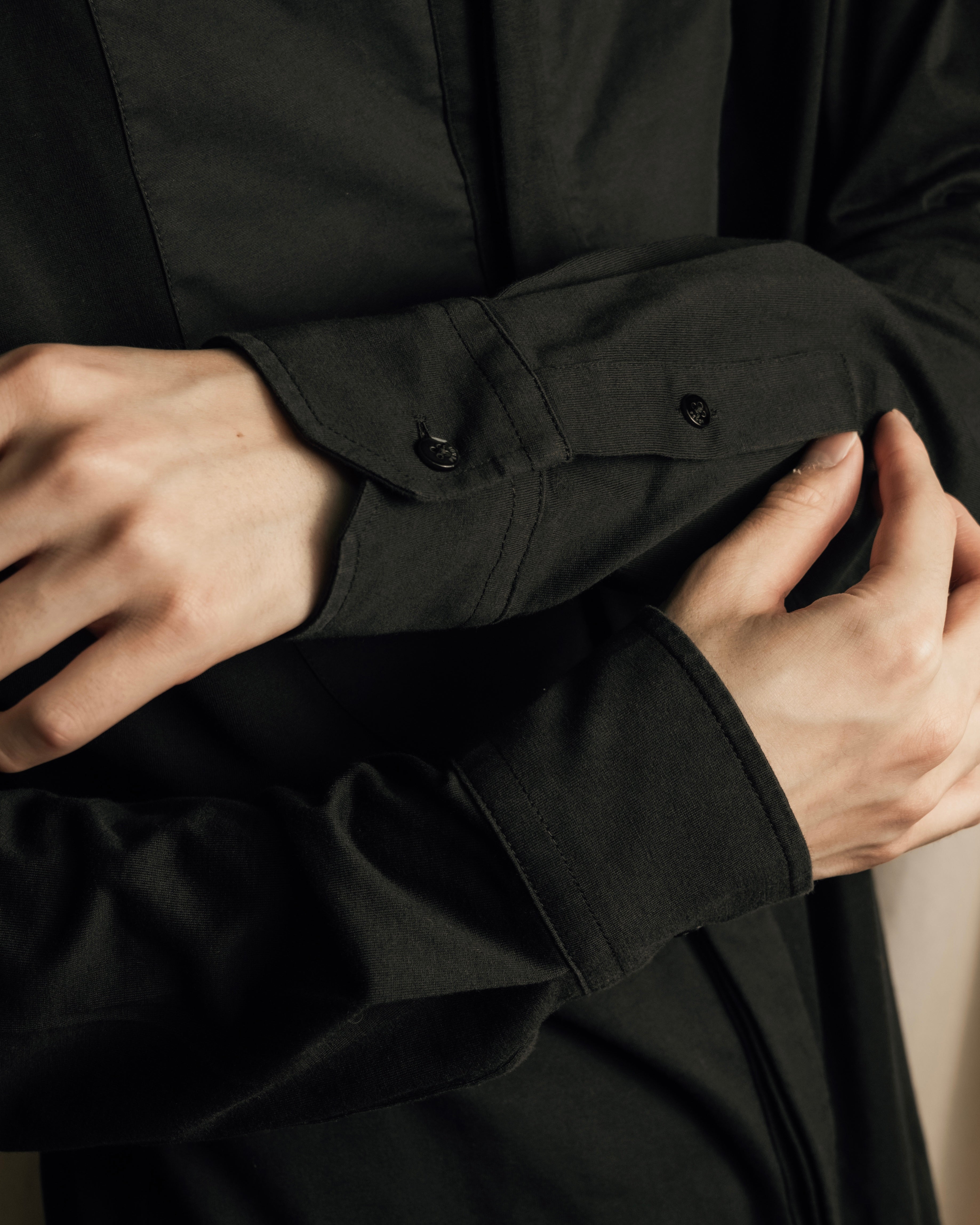 "FENDI" Pick stitch design fly front shirt