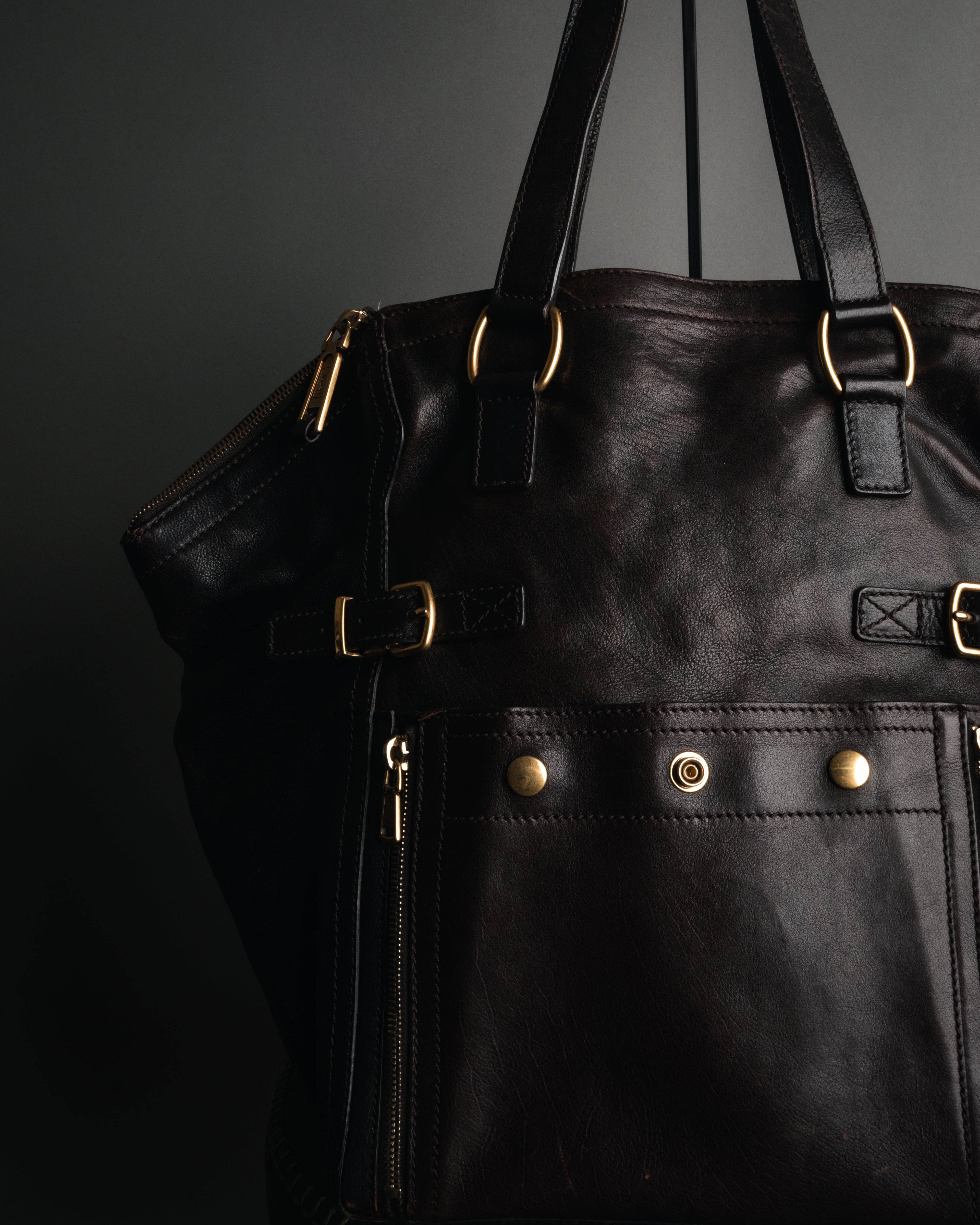 “Yves Saint Laurent” 2000’s downtown leather tote bag