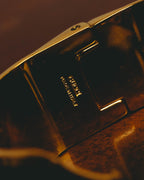 “GUCCI” 90’s-00’s Lizard-embossed leather horsebit cuff bracelet