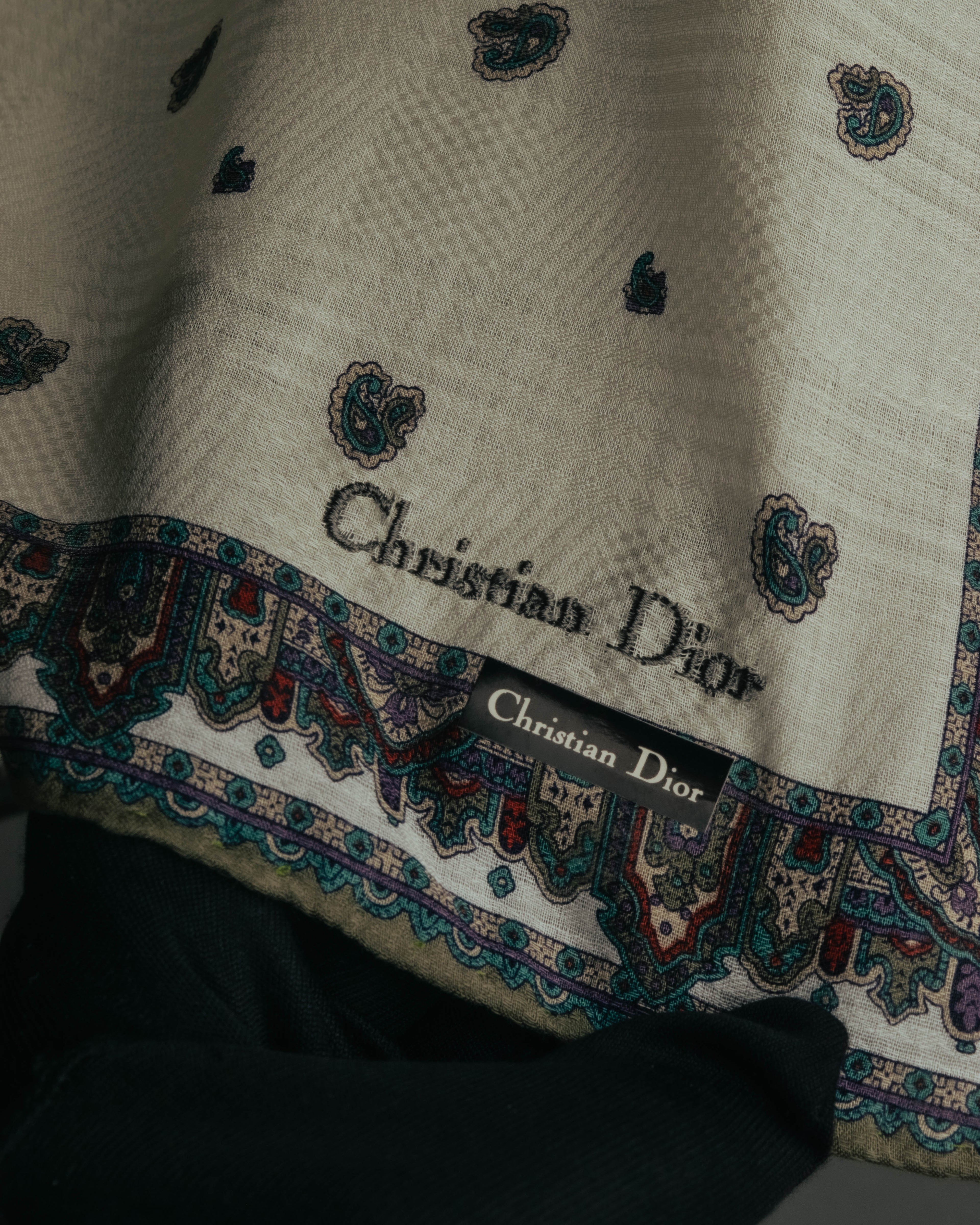 “Christian Dior” 80’s-90’s Cotton paisley border scarf
