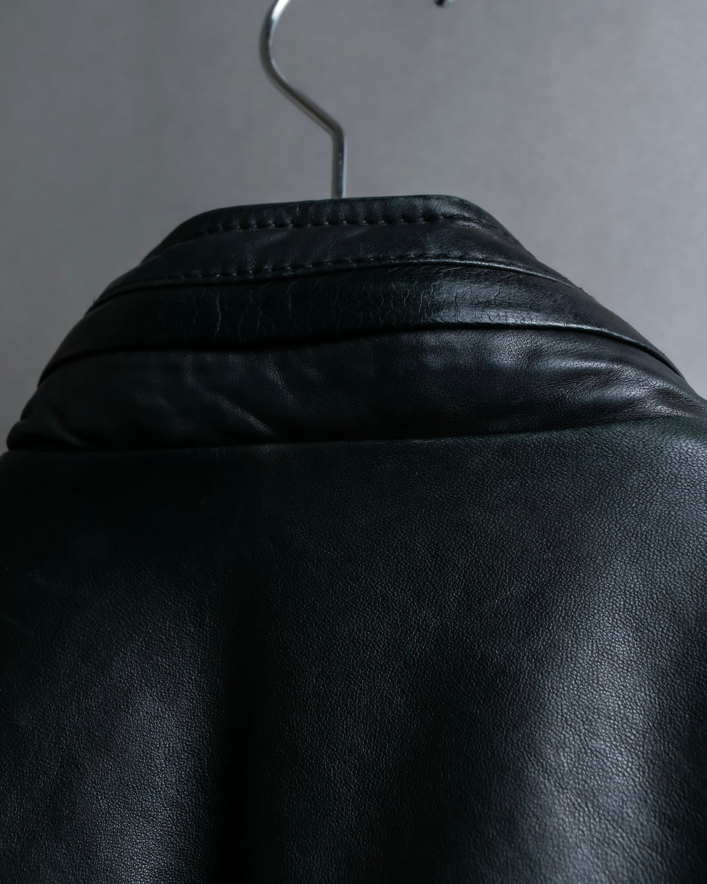 "DIESEL" Oversized stand collar lamb leather jacket