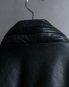 "DIESEL" Oversized stand collar lamb leather jacket