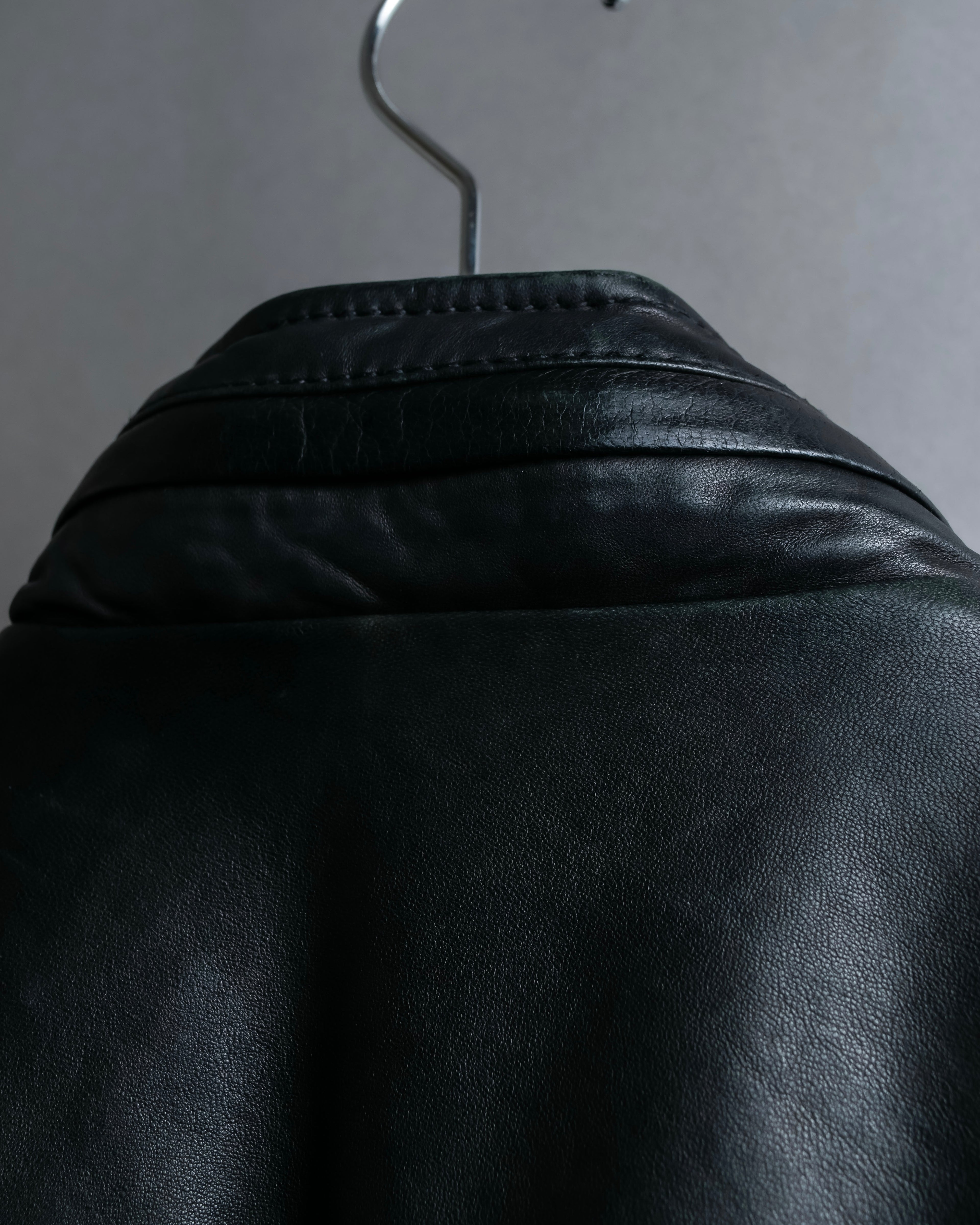 "DIESEL" Oversized stand collar lamb leather jacket