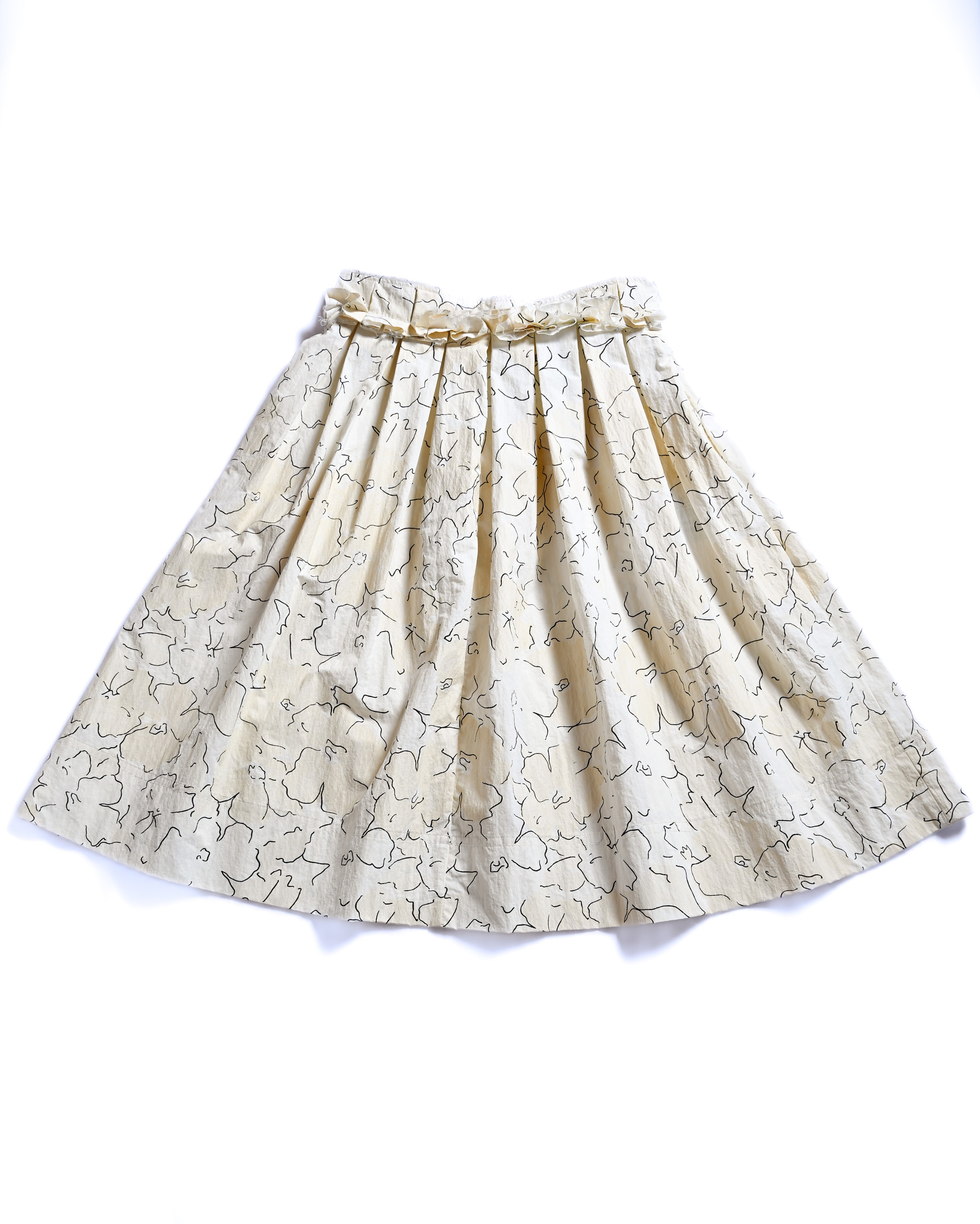PLAN C/ Big Blooms cotton Popeline Long Skirt