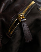 "MIU MIU" Tuck pleat design leather hand bag