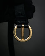 “Salvatore Ferragamo” 90’s Lizard leather double gancini belt