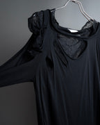 "RED VALENTINO" Distressed tulle skirt docking long pullover