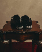 -SPECIAL- “Miu Miu” 2010’s Crystal embellished heel patent leather brogue shoes