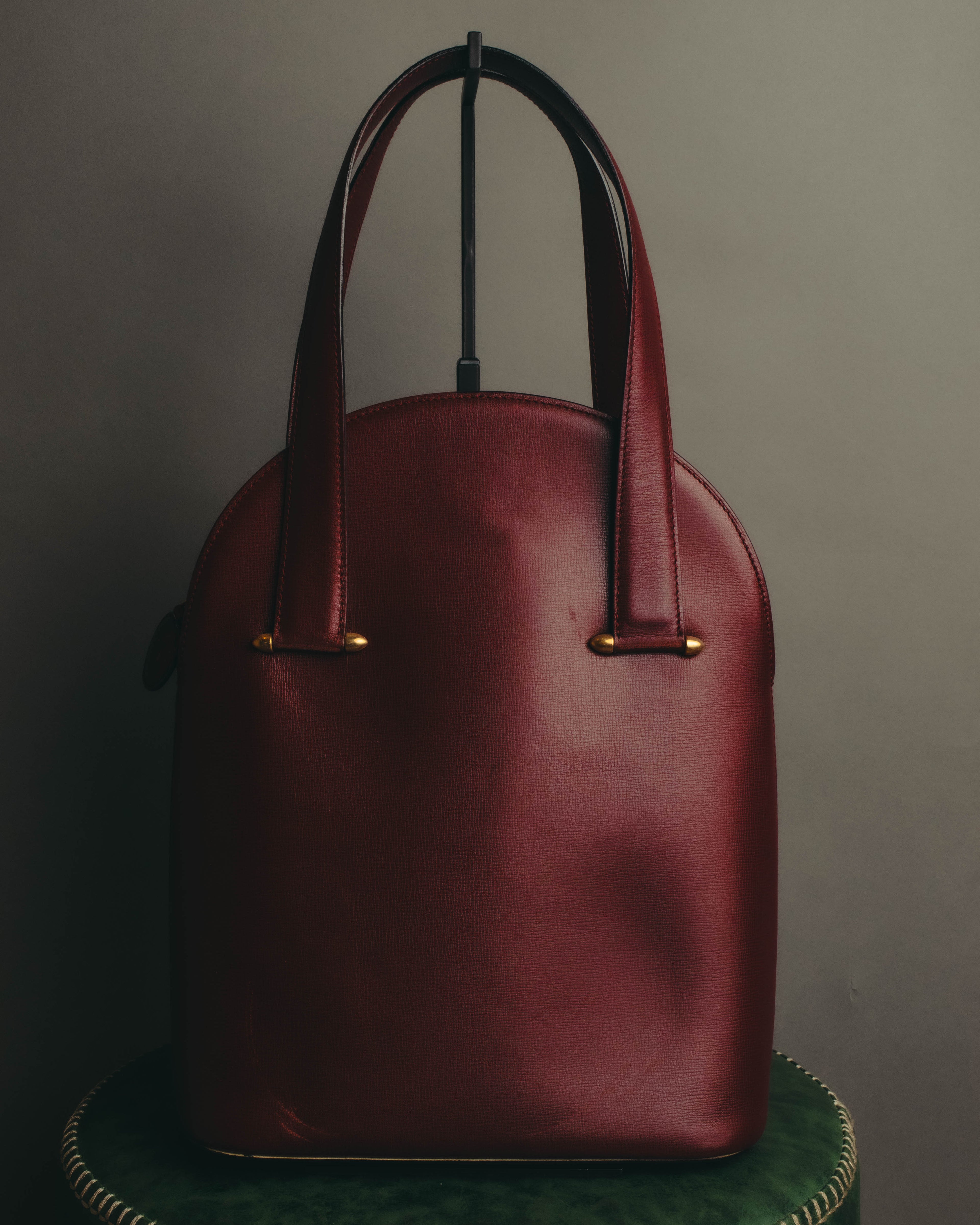 "Cartier" 80's-90's Bordeaux leather handbag