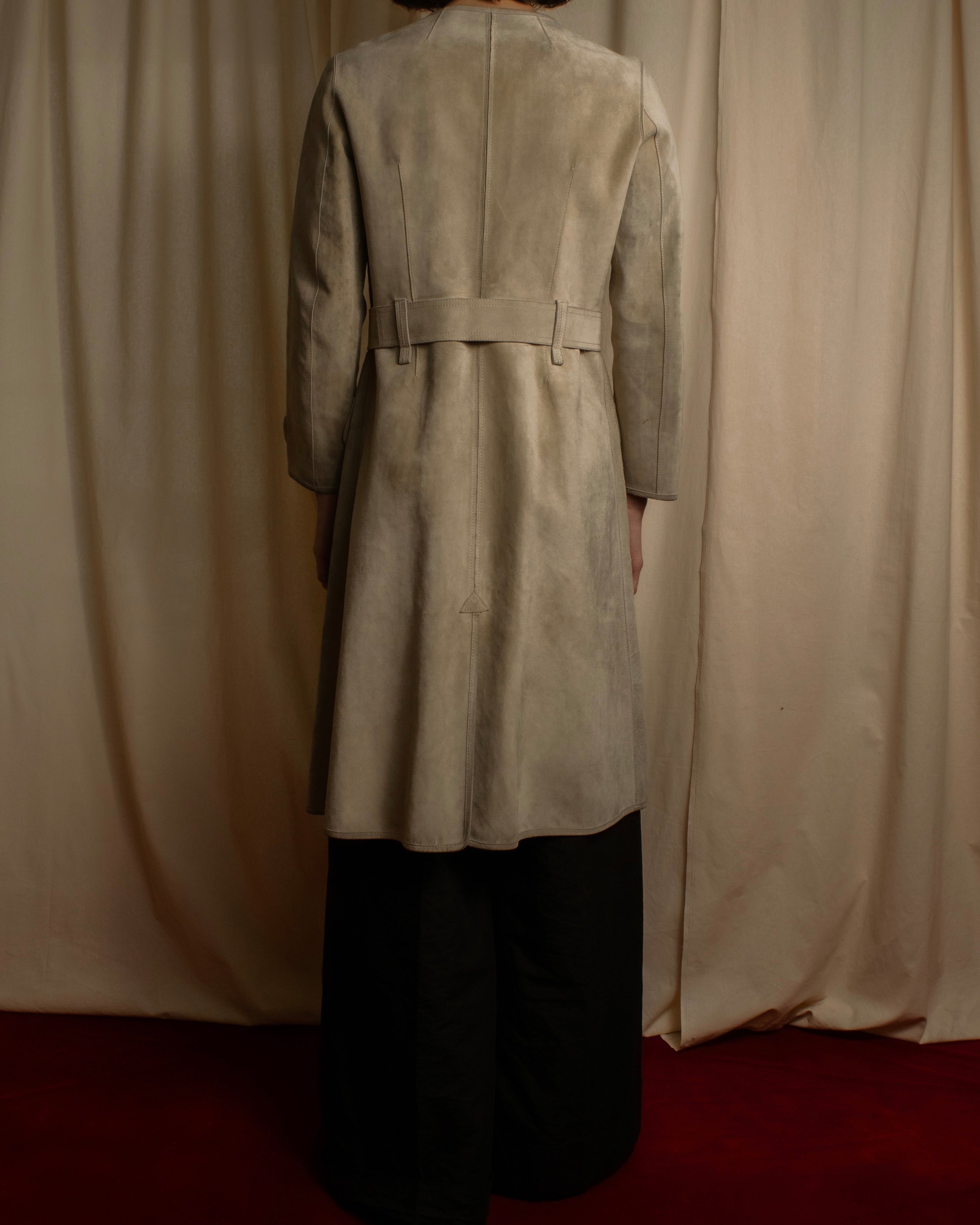 "LOUIS VUITTON" 00's Marc Jacobs period double-breasted suede coat