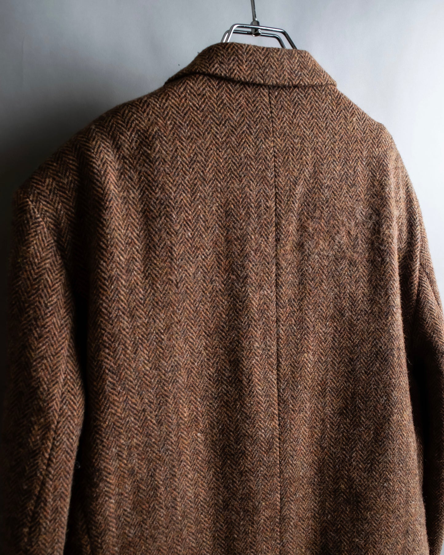 "HARRIS TWEED" Oversized herringbone tailored jacket