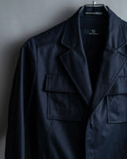 "Y's" 4 pocket military detail black tailored jacket