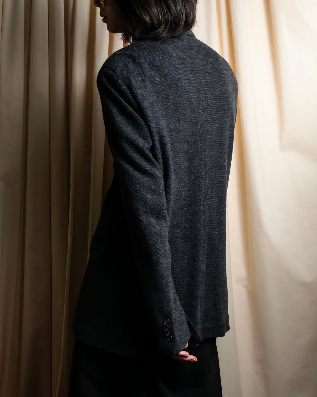 "POLO Ralph Lauren" Herringbone weave charcoal gray tailored jacket