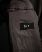 "HUGO BOSS" Fine-gauge wool khaki gray set up