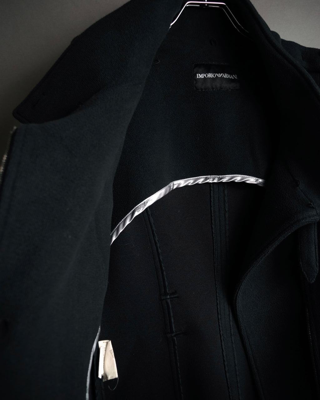 “EMPORIO ARMANI” 2009 AW Military inspired zip-up knit long coat