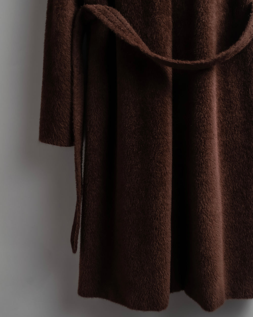 "Max Mara" Alpaca wool belted stand collar long coat