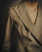 -SPECIAL- "HERMÈS" 90's-00's Wool silk tailored asymmetrical setup suit