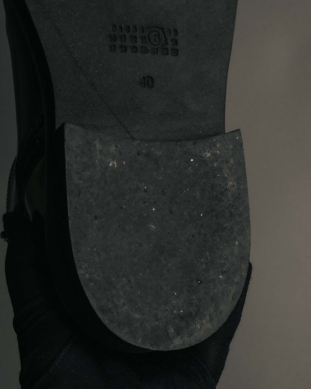 "MM6 Maison Margiela" 2010's Glossy leather side zip ankle boots