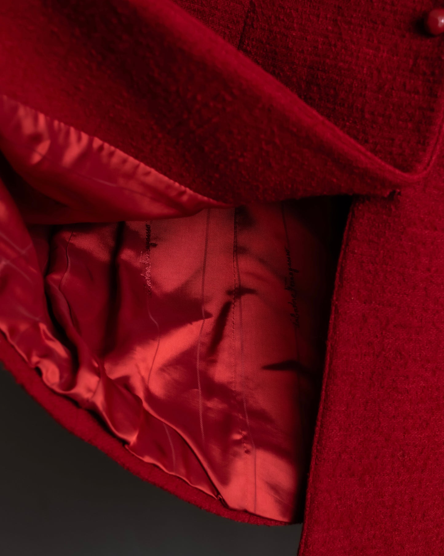 "Salvatore Ferragamo" Vivid red color wool mix tailored jacket