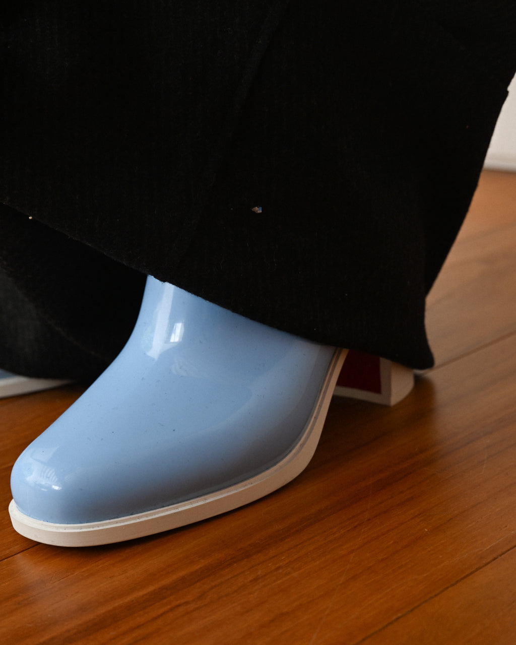 Christian Louboutin/ 70 High Heel PVC Rain Boots Sky Blue