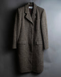 "Yves Saint Laurent Rive Gauche"
 Fly front tweed chester coat
