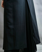"LUIVALTA" Double breasted long dress and pleated skirt two piece
