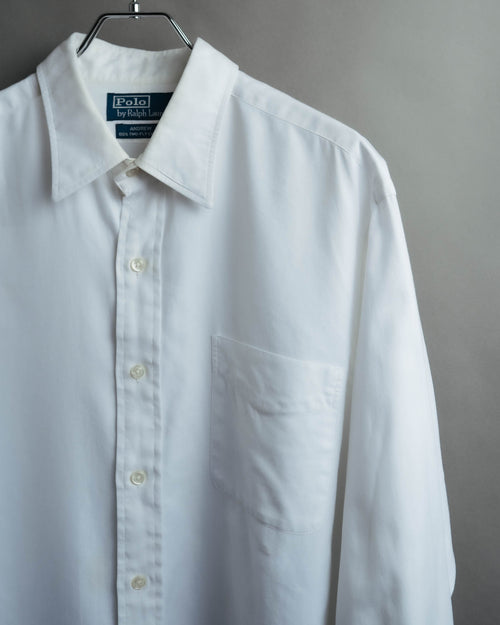 -MOOD MILLÉSIMES-
90’s-00’s andrew two-ply cotton white shirt by “Polo Ralph Lauren”