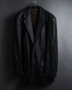 "HUGO BOSS" Oversized calf leather tailored jacket