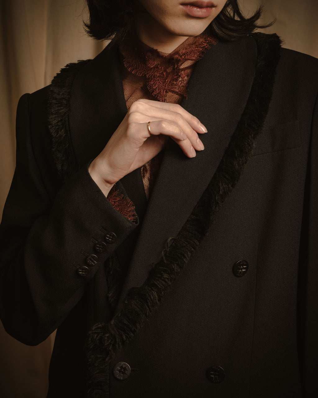 –SPECIAL– "Christian Dior"
98SS fringed peak lapel double breasted jacket