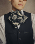 -SPECIAL- “VALENTINO” 00’s houndstooth lace flower corsage