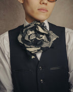 -SPECIAL- “VALENTINO” 00’s houndstooth lace flower corsage