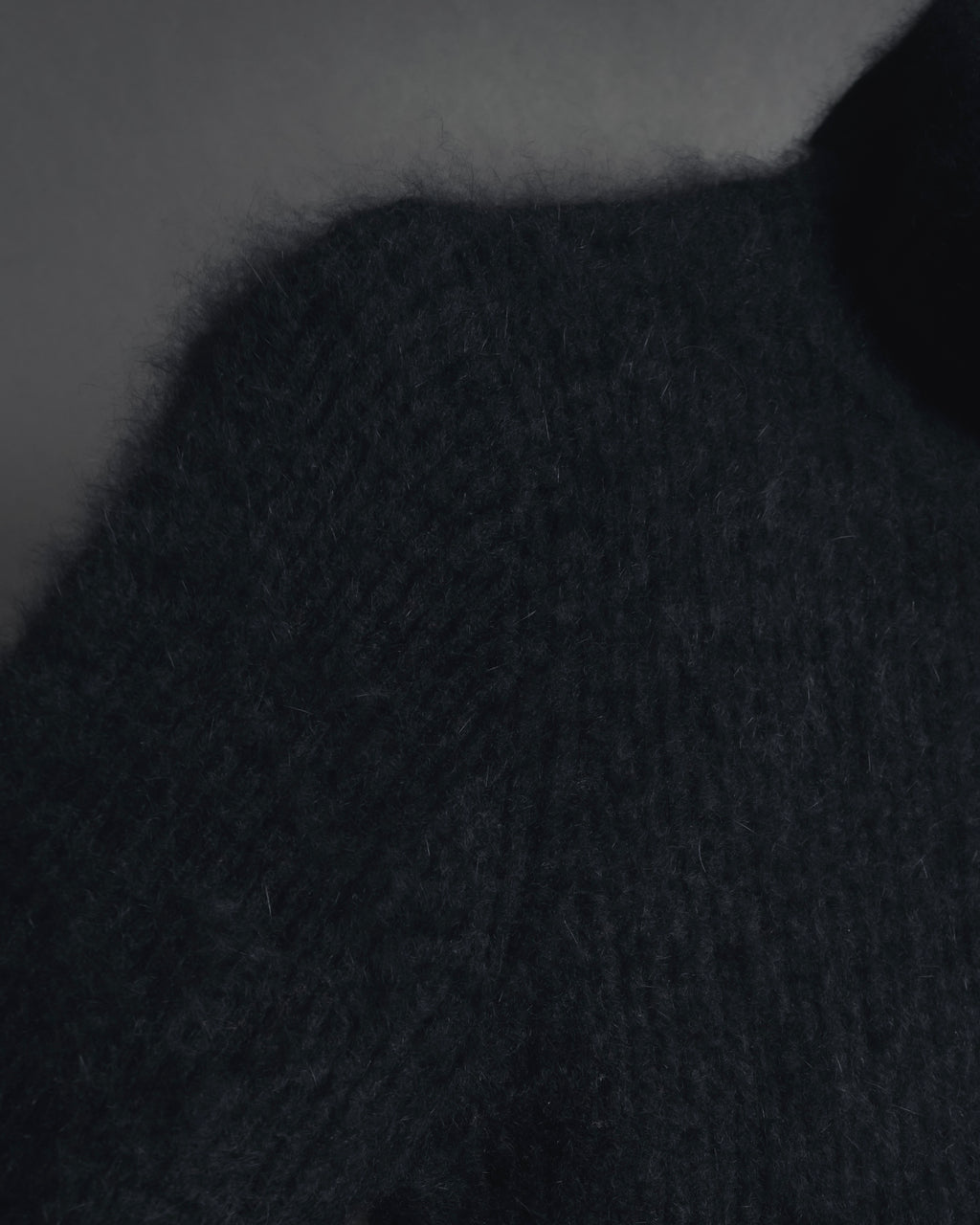 "I WISH" Angora-blend fuzzy turtleneck knit