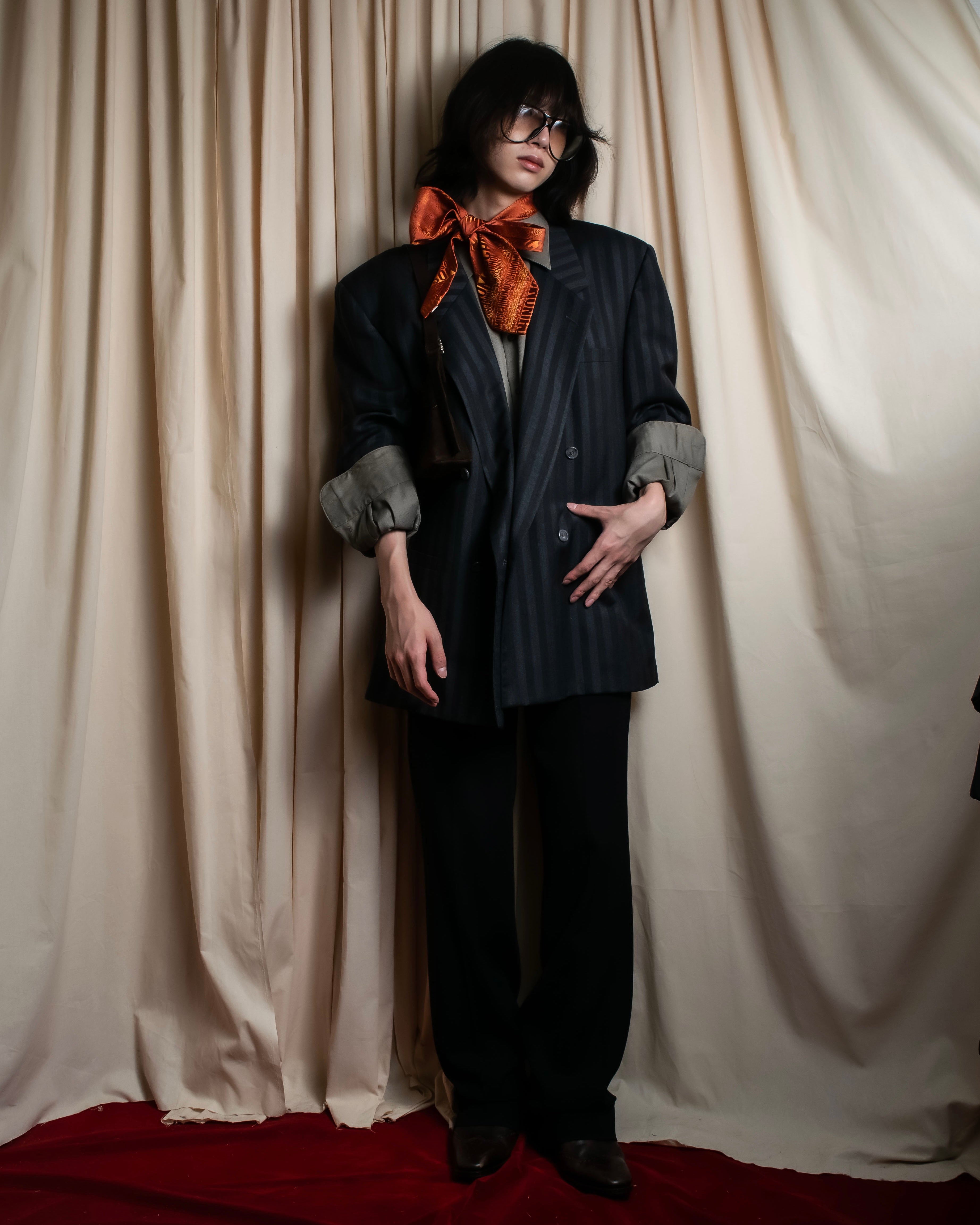 "GIANNI VERSACE" Striped classical tailored jacket