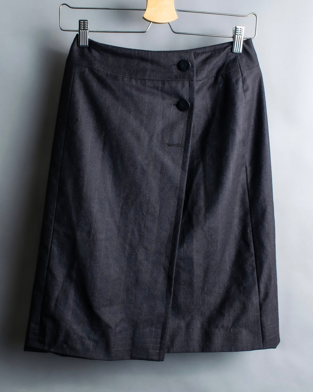 "CHANEL" Shadow stripe midi wrap skirt