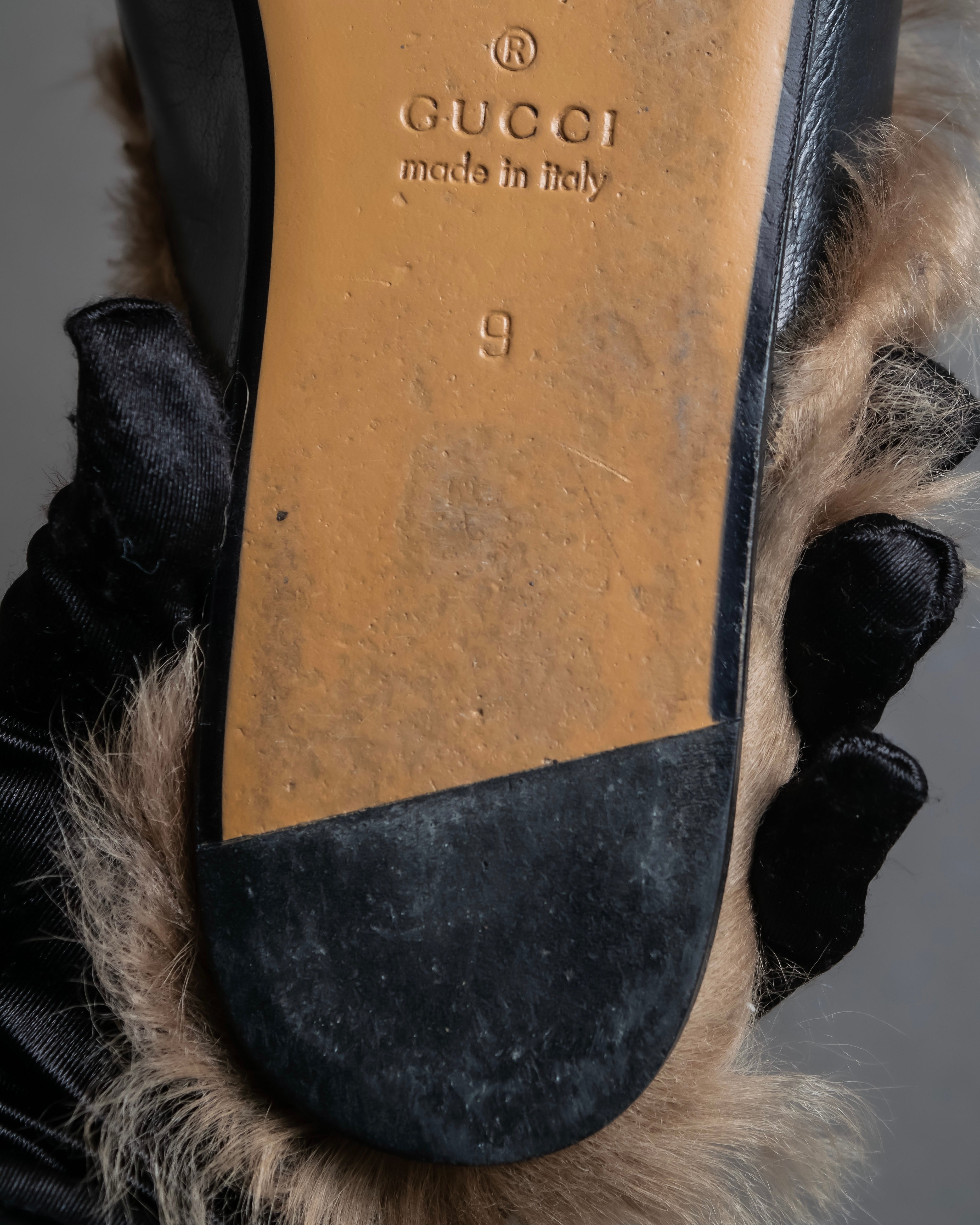 "GUCCI" GG logo design princetown loafers