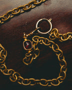 -SPECIAL - “CHANEL” 70’s-80’s Gripoix glass cabochon charm sautoir necklace