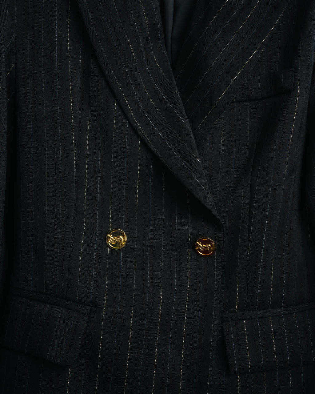 -SPECIAL-“SAINT LAURENT” 18's- Modern pinstripe double breasted jacket