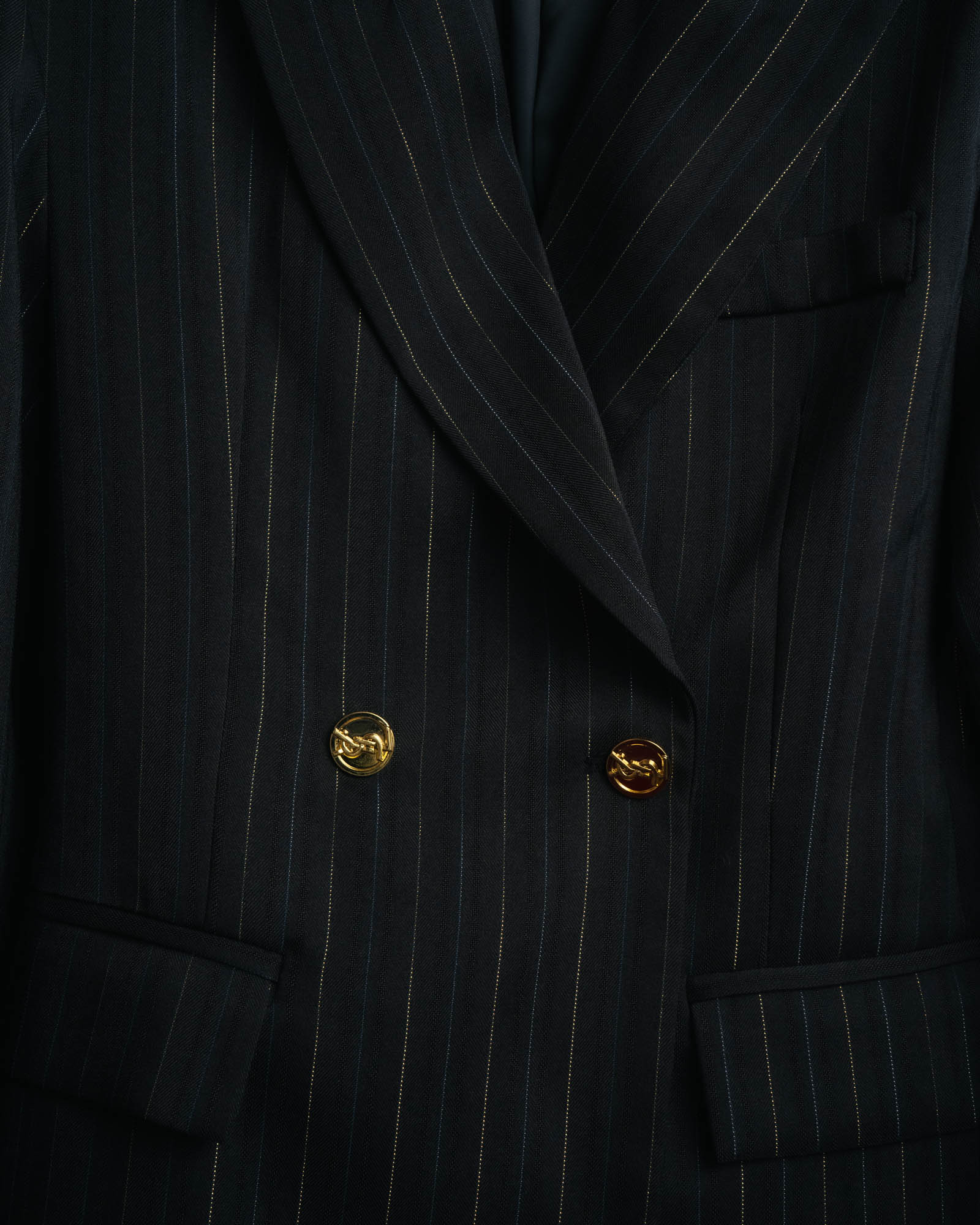 -SPECIAL-“SAINT LAURENT” 18's- Modern pinstripe double breasted jacket
