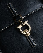 "Salvatore Ferragamo" Gancini motif design leather one-handle bag