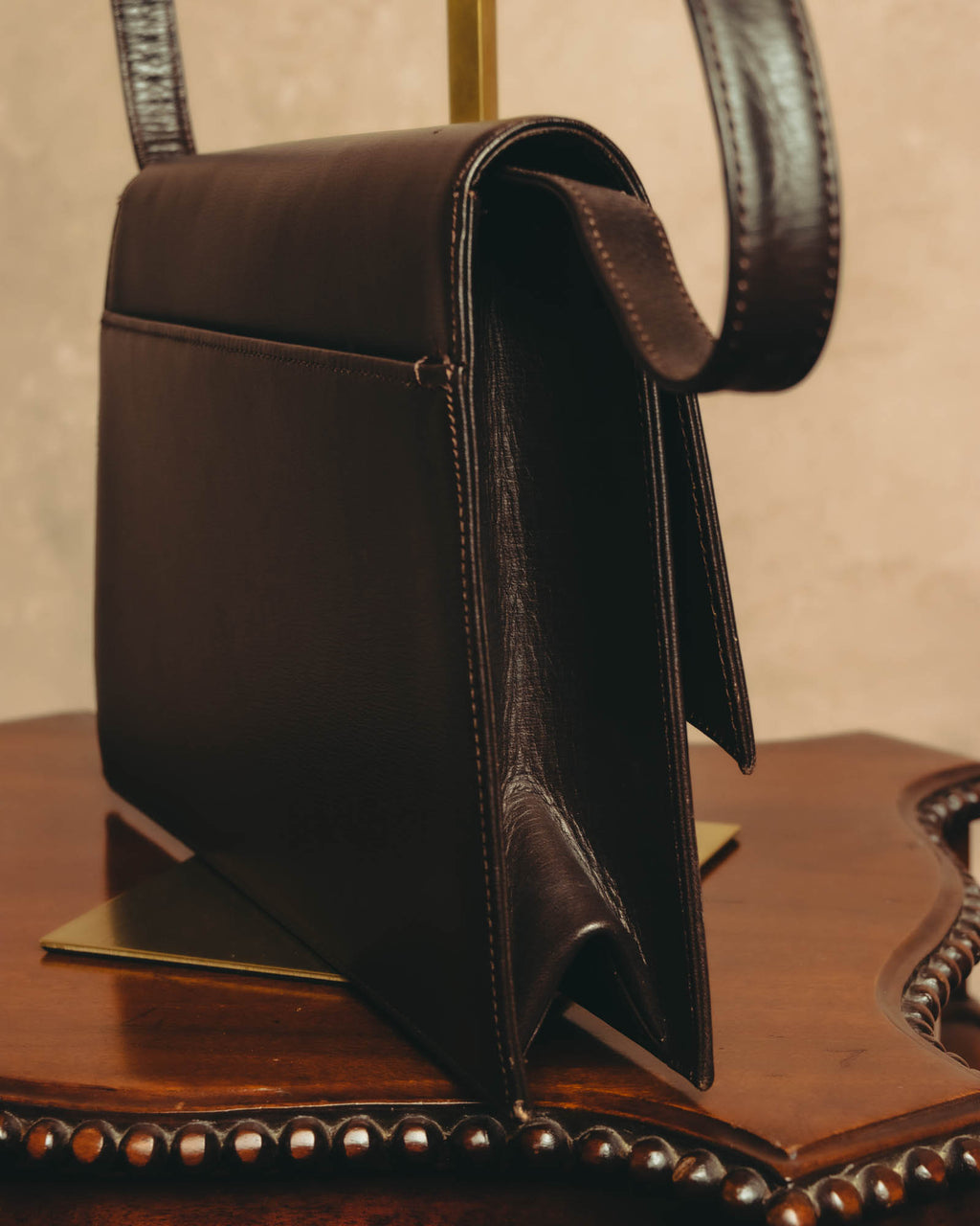 "Thierry Mugler" 80's-90's Architectural leather shoulder bag