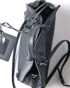 BALENCIAGA/ “Papier A6 ” Zip Around 2 Way Handbag Gray