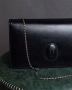 "Cartier" Logo engraved horizontal chain shoulder leather bag