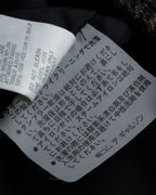 "tricot COMME des GARCONS" Leather collar design houndstooth pattern oversized long coat