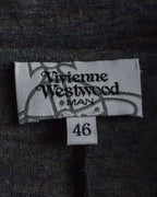 "Vivienne Westwood MAN" Bordeaux piping design draped tailored jacket