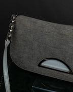 "Christian Dior" Malice Pearl Series greige color canvas shoulder bag