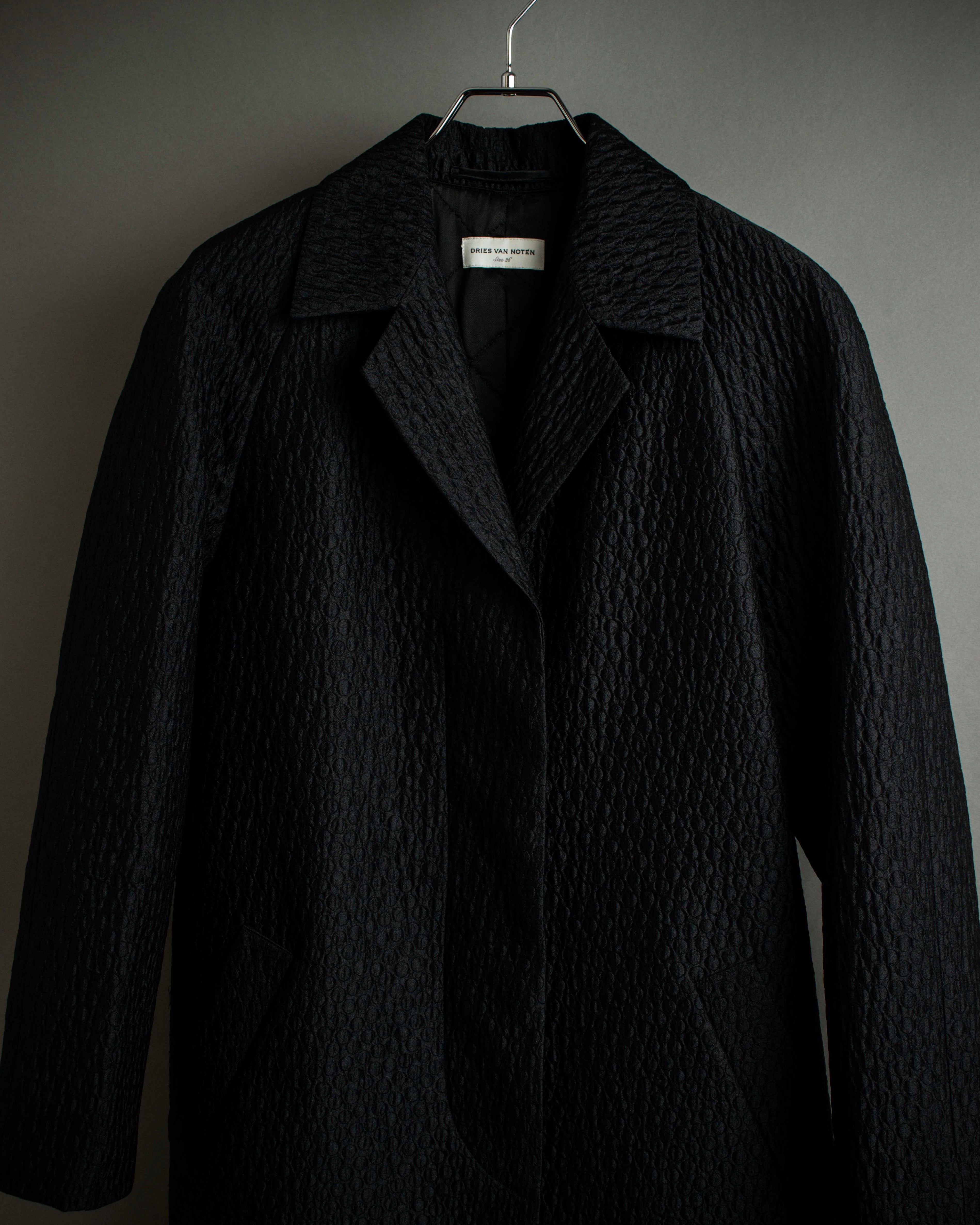 "DRIES VAN NOTTEN" Relief  jaguard uneven design chester coat