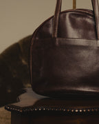 “BALENCIAGA” 80’s rounded dome leather shoulder bag