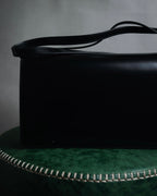 "GUCCI" 80’s-90’s crest-plaque leather shoulder bag