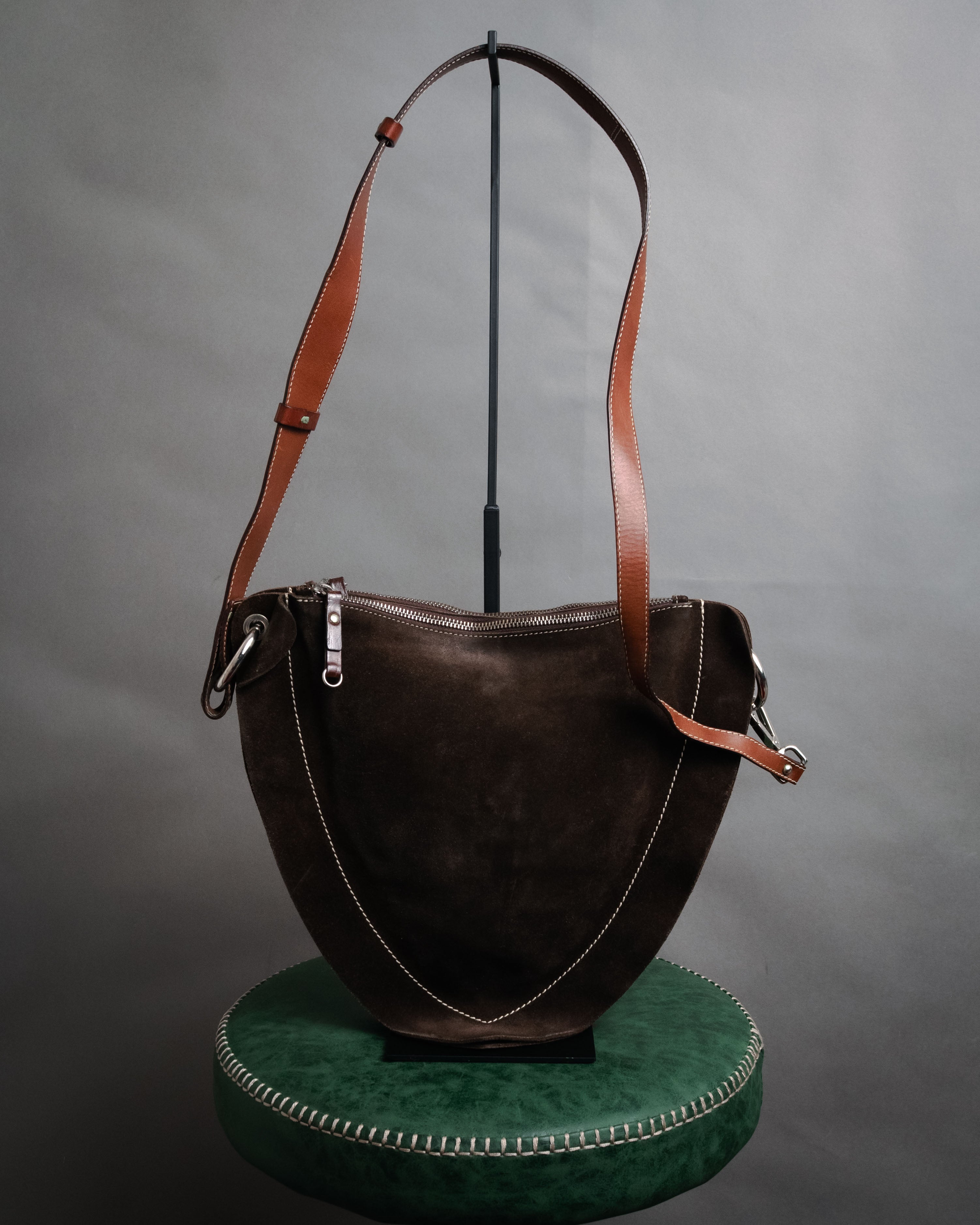 “GIANNI CHIARINI” 2010’s Suede multi compartment shoulder bag