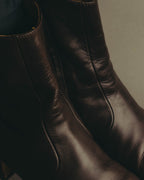 "Hermès" Minimal dark brown leather ankle boots